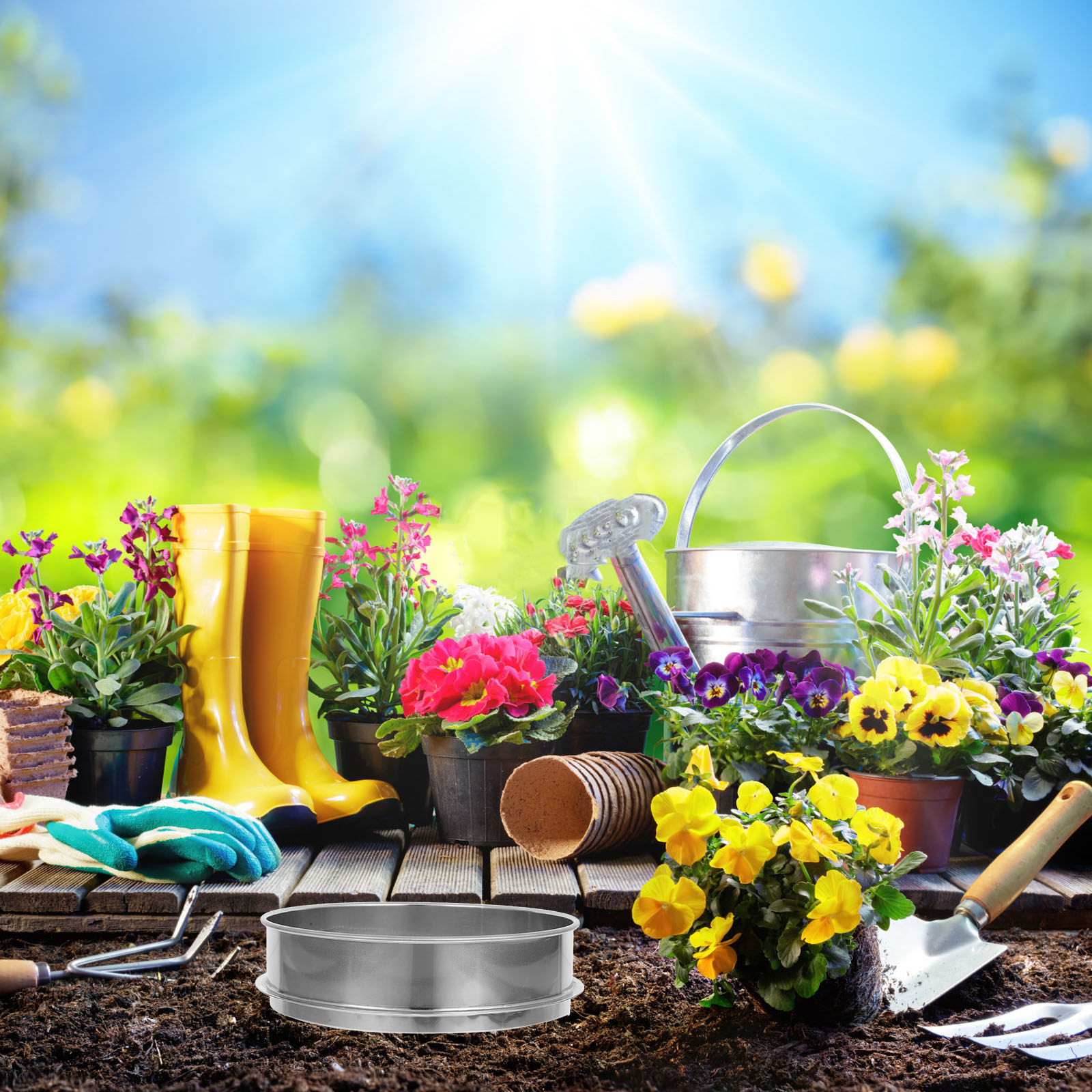 Garden Sieve Soil - Tamis de jardin en acier inoxydable,