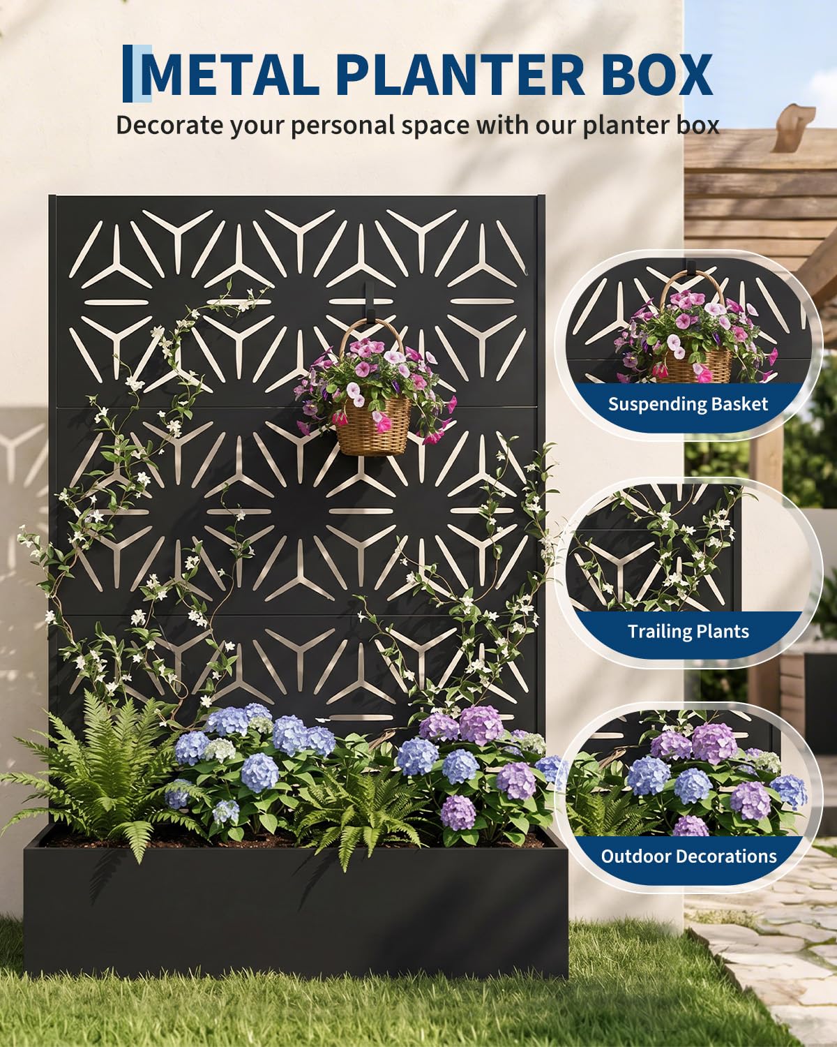 Raised Bed Planter Box - Jardinière en métal toutes saisons avec