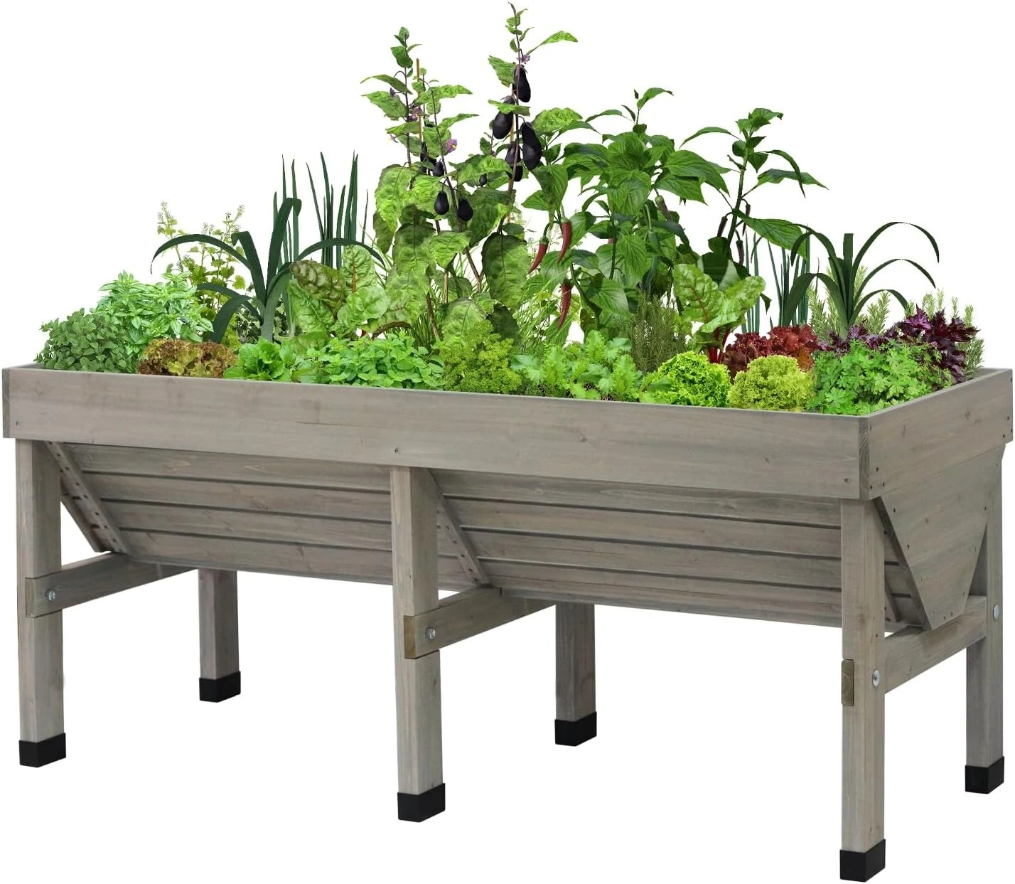Raised Bed Planter Box - Jardinière surélevée classique en bois en