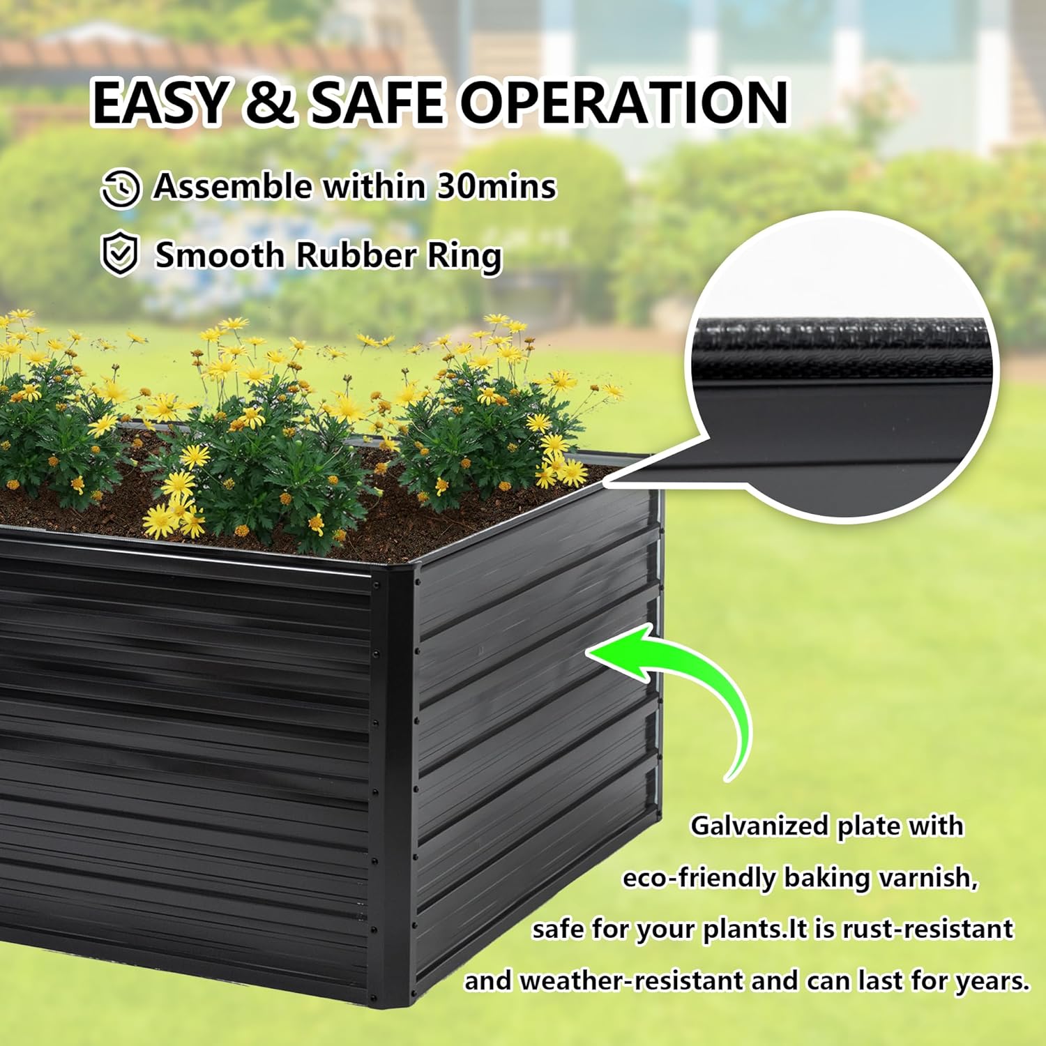 Bac à légumes surélevé galvani - Raised Bed Planter Box avis et prix