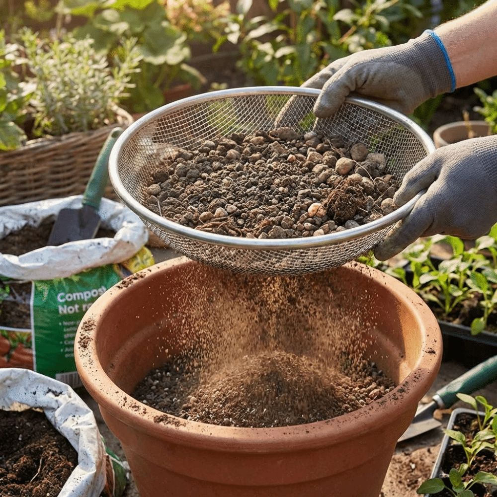 Tamis de jardinage rond en mét - Garden Sieve Soil avis et prix
