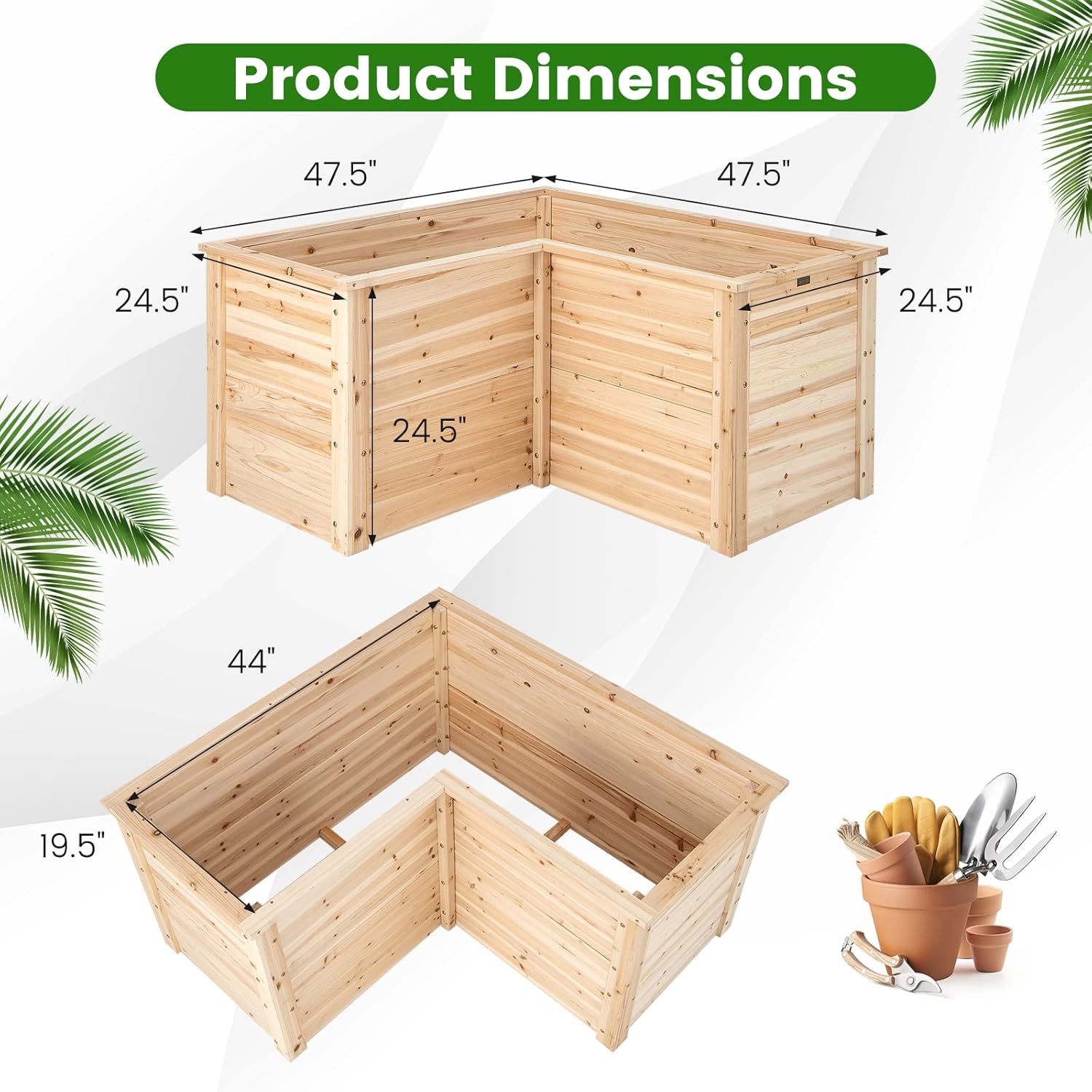 Bac à légumes surélevé en bois - Raised Bed Planter Box avis et prix